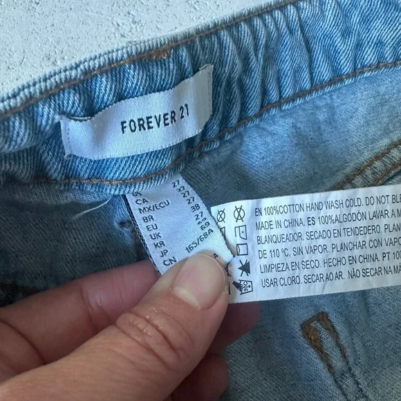 Forever 21 Distressed Rhinestone Fringe Jean Shorts 27 festival cowgirl rodeo - Picture 7 of 8